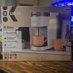 Keurig K-Slim Single Serve K-Cup Pod Coffee Maker, Multistream Technology, 3 Brew Sizes, Slim and Sleek Design, 46oz Removable Reservoir, White