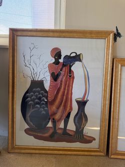 Framed African Figure Wall Art Print + more