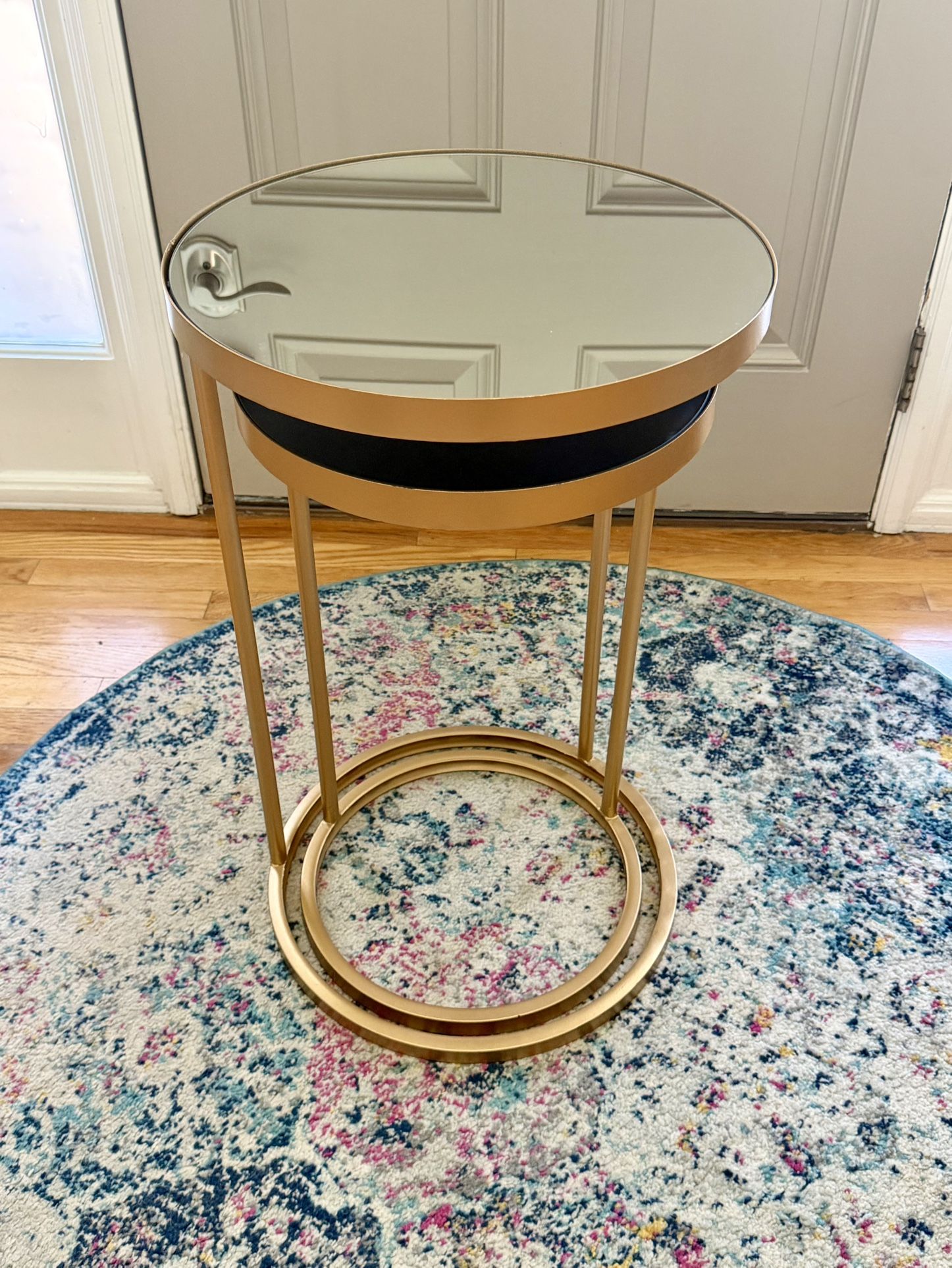 Set of 2 Gold Mirrored Accent Tables