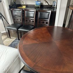 Cherry Wood Table W/ 4 Chairs