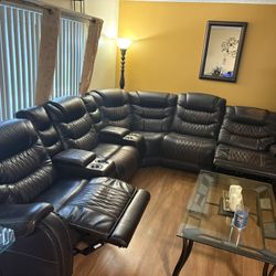 Large Leather Sectional Sofa 