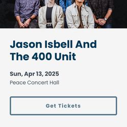 Jason Isbell Tickets 4/13/25 at the Peace Center At 7 PM