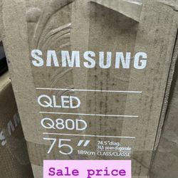 SAMSUNG Q80D Series QN75Q80D 75-Inch QLED 4K Smart TV | Quantum HDR+ | Dolby Atmos | Object Tracking Sound Lite | Direct Full Array | Motion Xcelerato