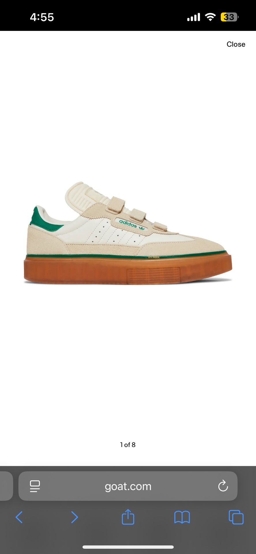 Adidas Ivy Park x Women’s Super Sleek Strap ‘Wonder White Gum’ sneakers