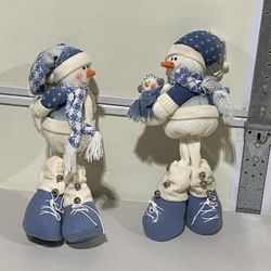 Blue Snowman Christmas Decor