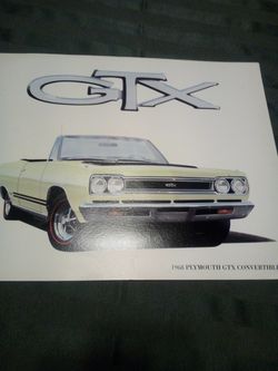 Vintage print/1968 Plymouth gtx convertible 440