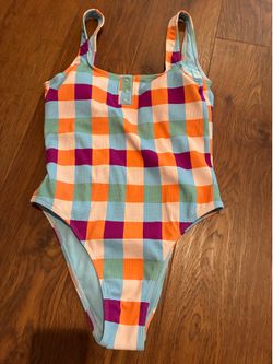 New with tag Roxy plaid one piece swim suit size S
