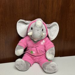 Build A Bear Workshop Plush Stuffed Elephant in pink Outfit