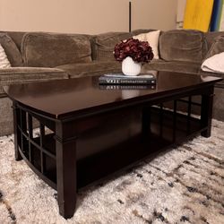 Dark Wood Coffee Table 