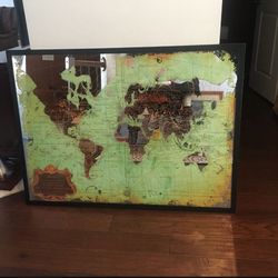 Wall Art - World Map on Mirror