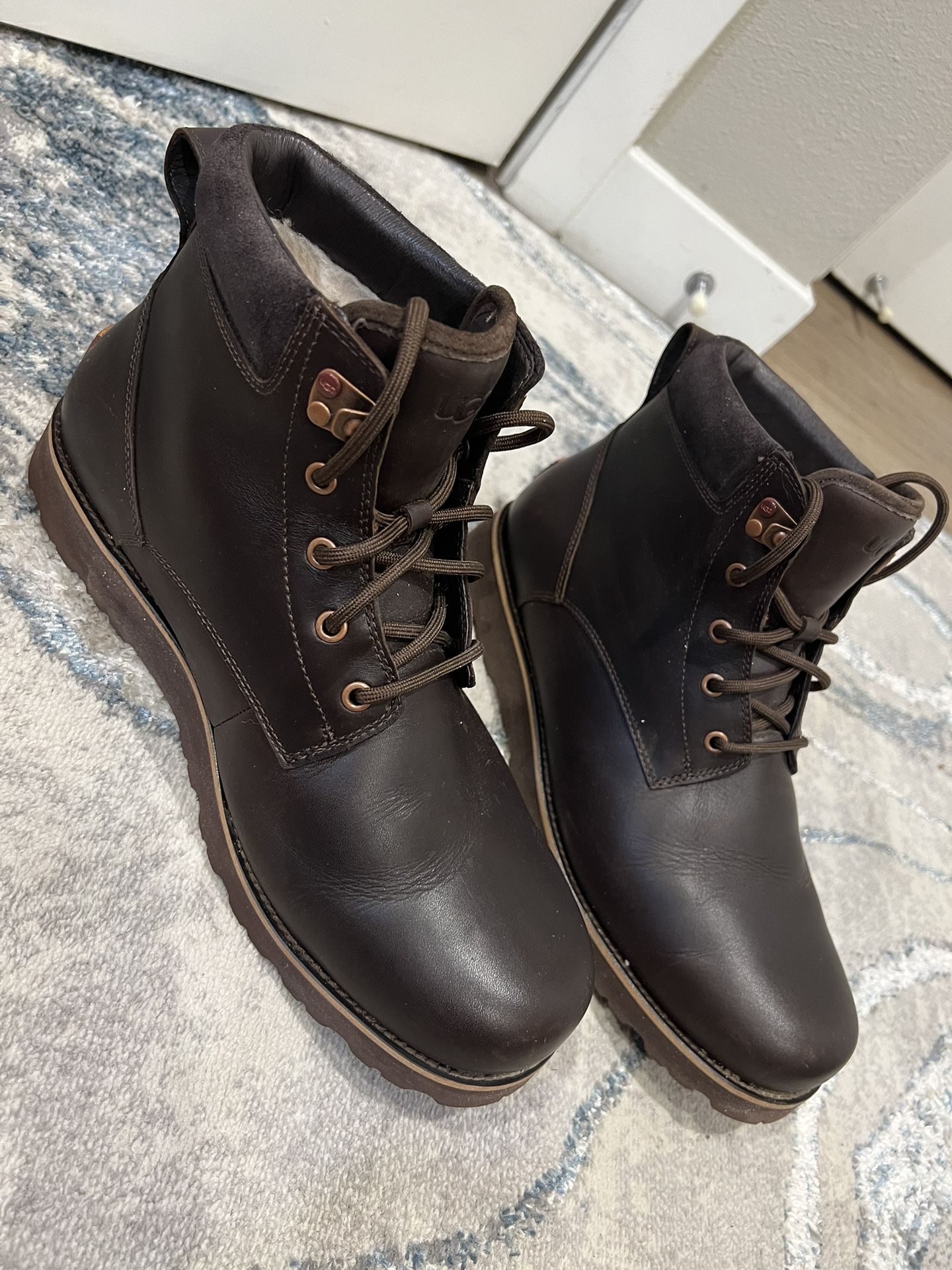 UGG Boots, Dark Brown With Fur, Size 12