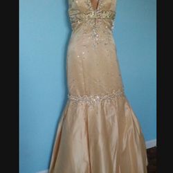 Beige/gold Mermaid Formal Gown