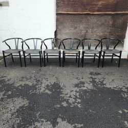 Six (6) Matching Stylish Modern Dining Room Chairs 