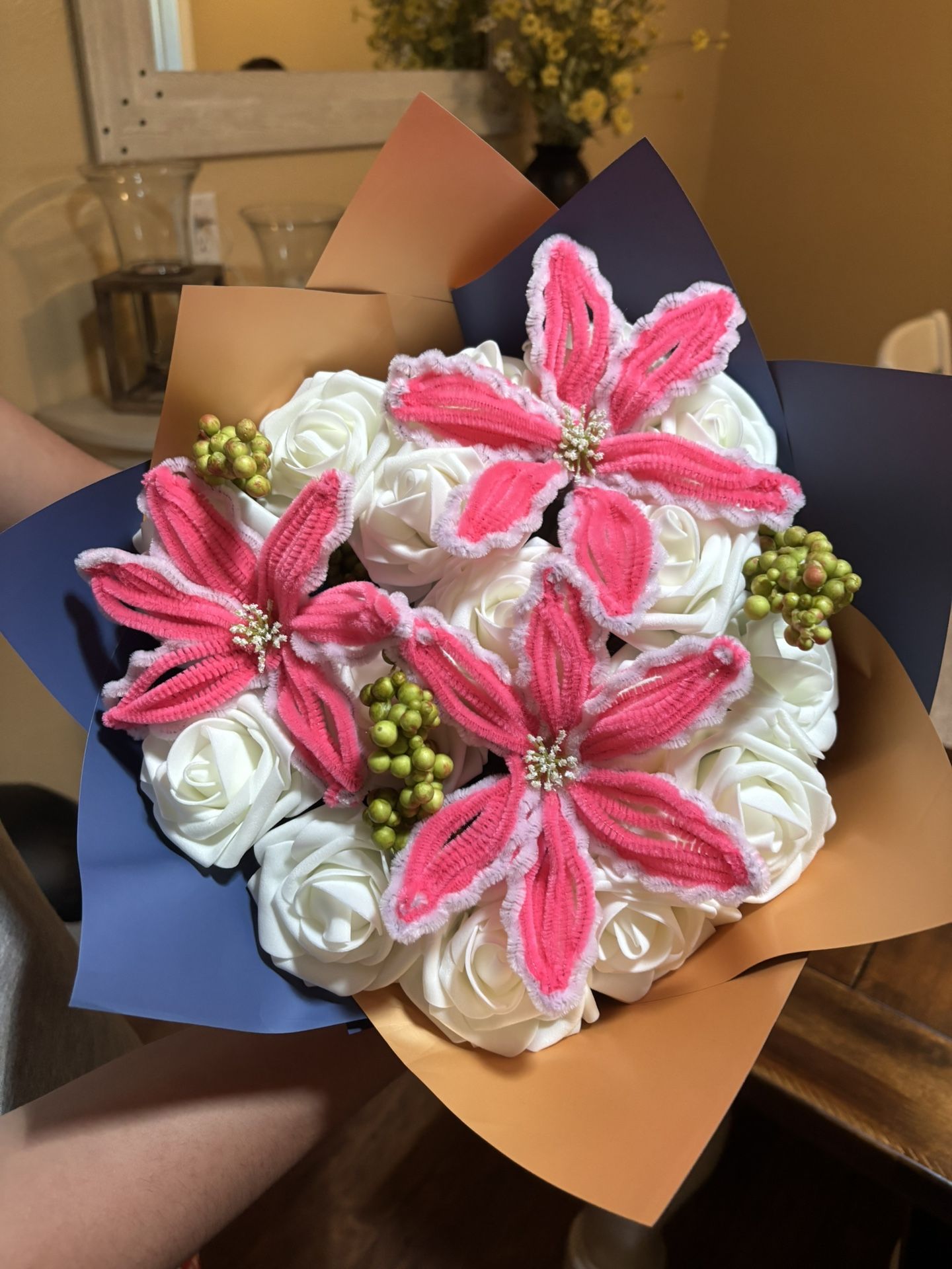 Pipe cleaner lily bouquet!!