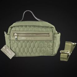 BELLA RUSSO Quilted Weekender Collection 8.7" Crossbody Bag Purse Green
