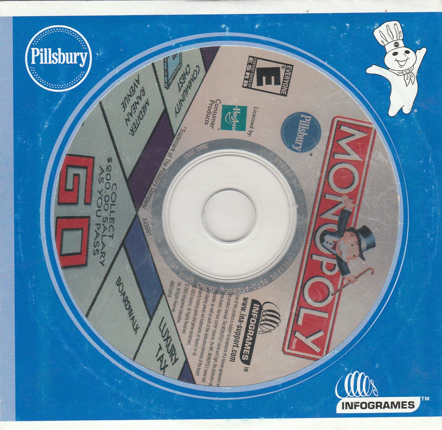 Monopoly CD Game by Pillsbury & InfoGrames for Windows 95 / 98 / ME 2003