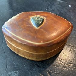 Vintage Italian Leather Trinket Box
