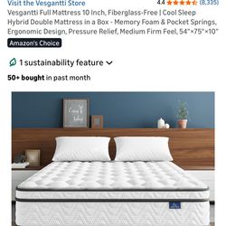 Bed with bed frame - barely used