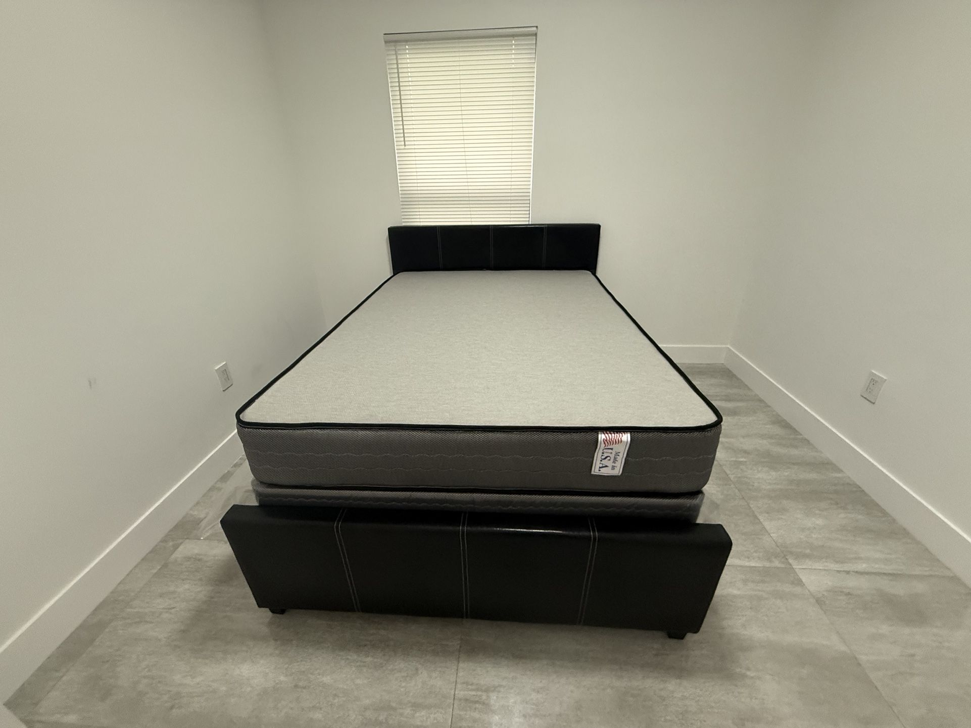 NEW BED FRAME FULL SIZE WITH MATTRESS AND BOX SPRING 3 PCS