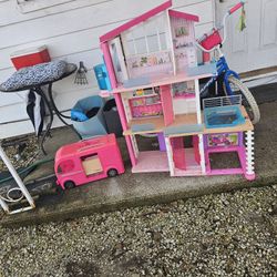 Doll House And Barbie Van