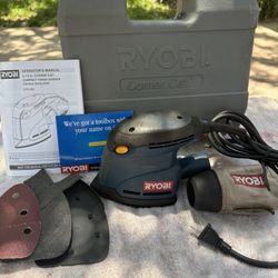 RYOBI Electric Corner Cat 5 1/2” Orbital Finishing Sander Kit-CFS1503-Clean, Dust Bag, Discs, Hard Case