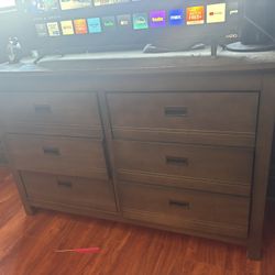 Gray Wood Dresser 