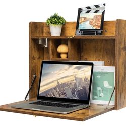 Rustic Wood Wall Mounted Desk Brand New!