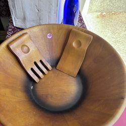 Wooden Salad Bowl Set