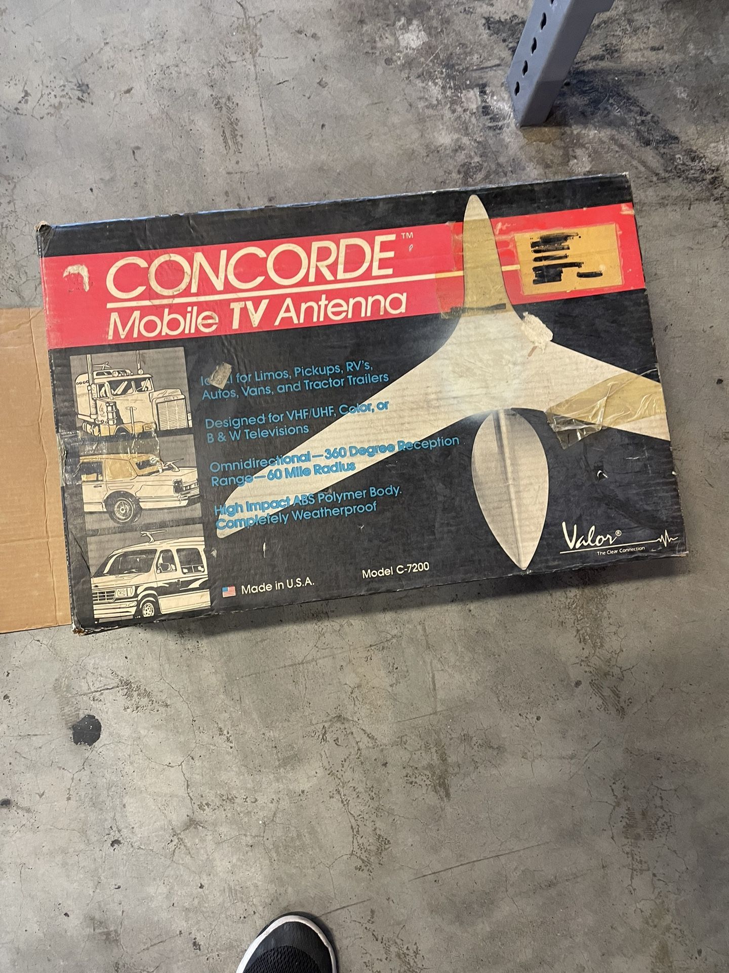 Vintage Valor RV Airplane Style the Concorde TV Antenna C7200 Rare