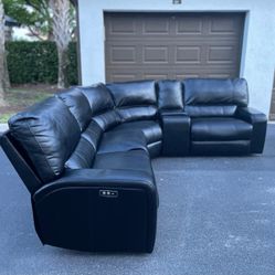 Sofa/Couch Sectional - Recliner - Leather - Black - Delivery Available 🚛