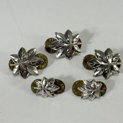 Lot of 5 Vanguard 154 USMC LTC Oak Leaf Collar Insignia Sterling Silver Pin