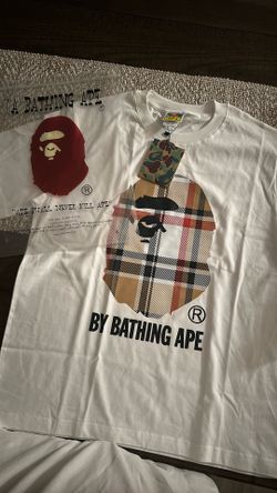 White Burberry Bape Tee