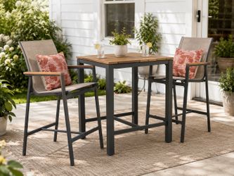 NEW Style Selections Waterline 3-Piece Outdoor High Dining Set – Sealed Box