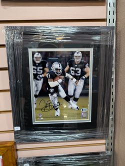 Tim Brown Signed Oakland Raiders Framed NFL Action Photo Beckett Witnessed Autograph