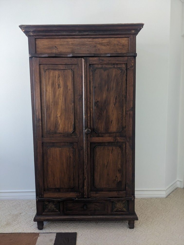 Dark Wood Armoire / Storage / Media Cabinet