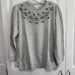 Charter Club Embellished Sweater Size L