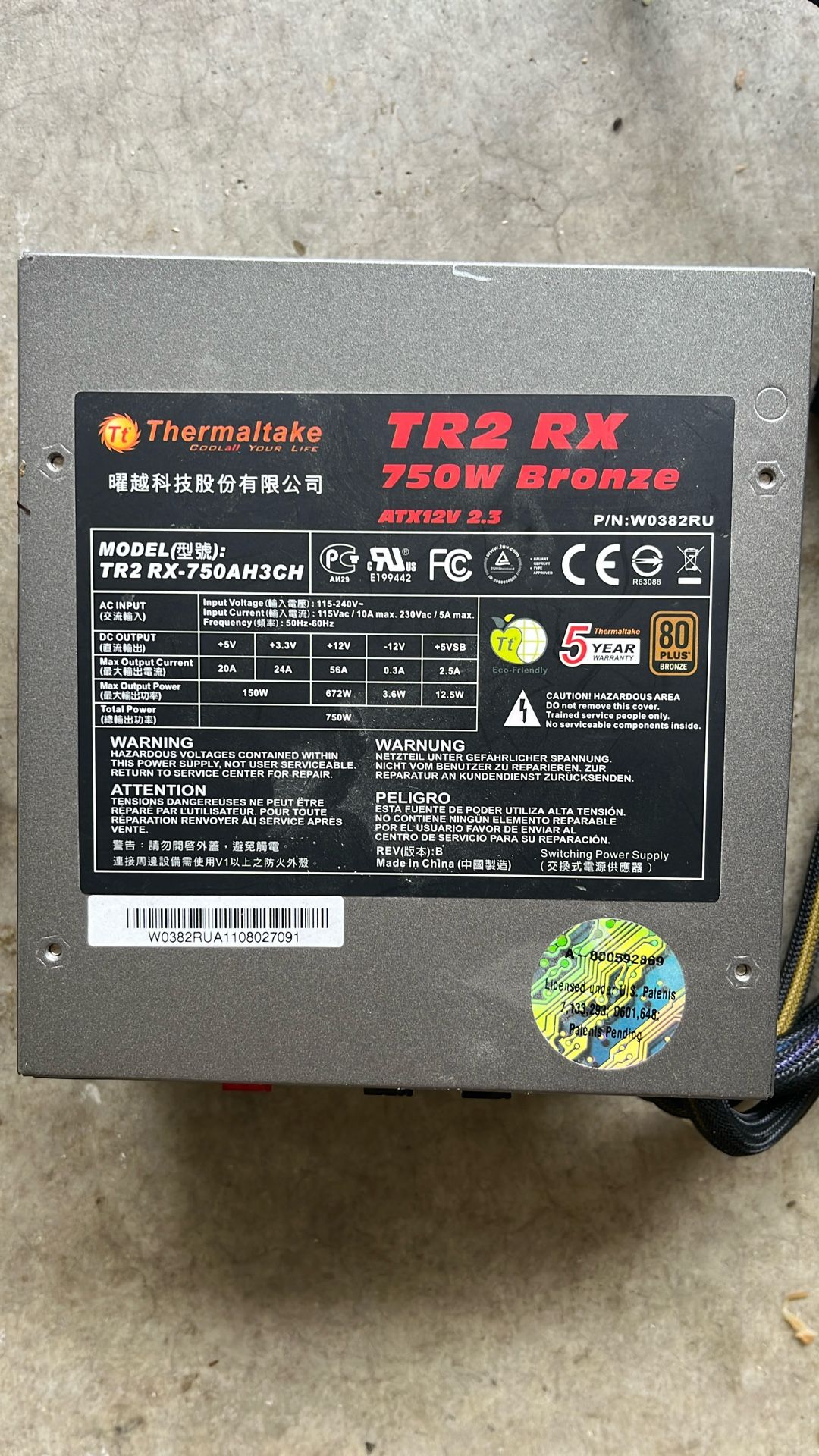 Thermaltake TR2 RX 750w Modular Power Supply