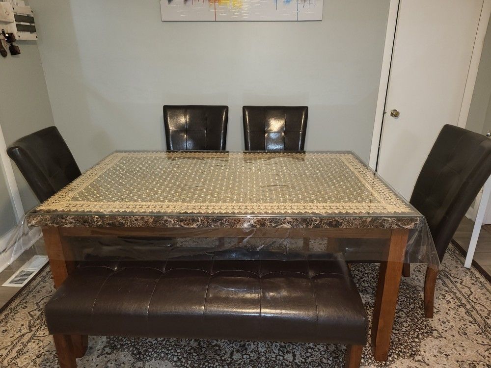 Dining Table With 4 Chairs And A Bench