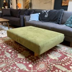 Large Green Microsuade Ottoman