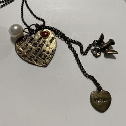 Inscribed Necklace with Charms