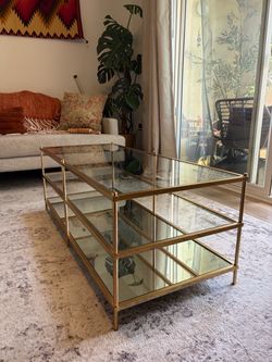 West Elm 3-Tier Glass Coffee Table