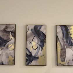 Set of three paintings