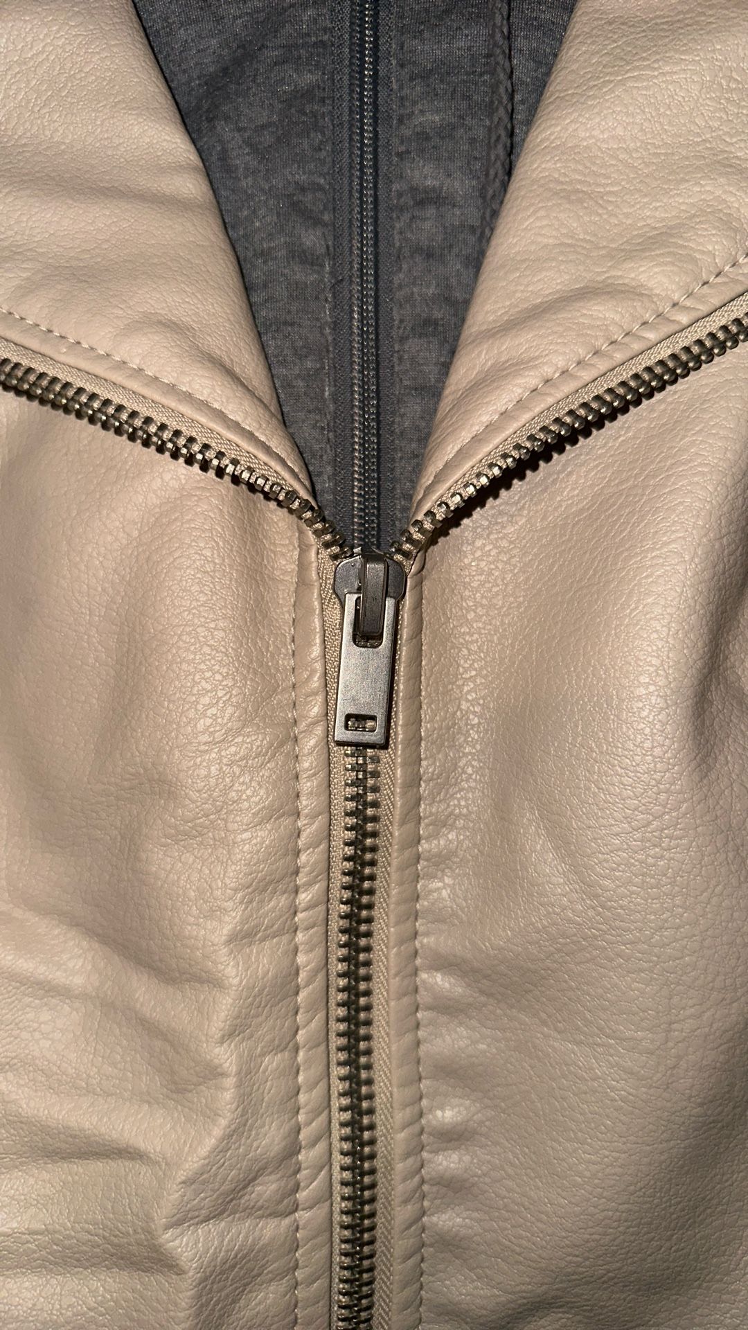 Beige Leather Jacket
