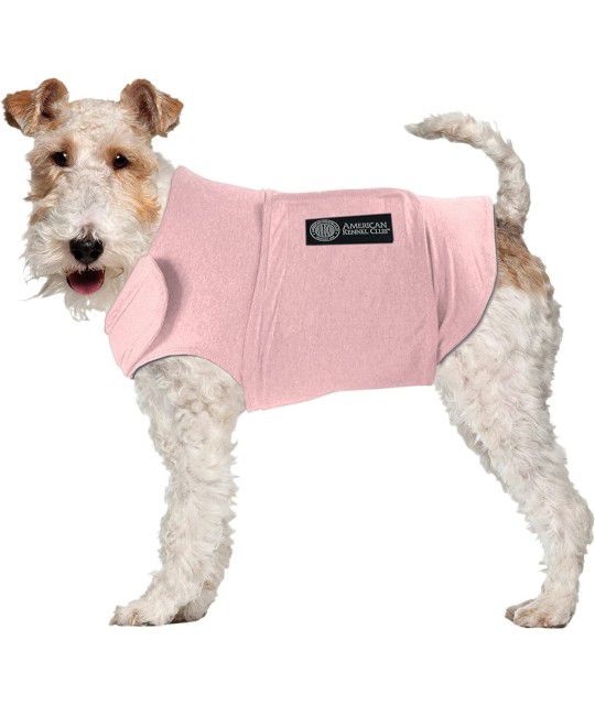 American Kennel Club Anti Anxiety and Stress Relief Calming Coat for Dogs, Small, Pink

