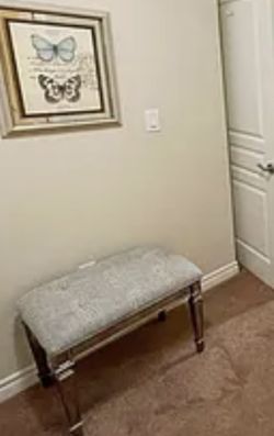 High End Mirrored Bench 