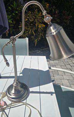 Lamp Vintaged brushed chrome desk/table lamp
Lamp swivels as well
Mint Condition