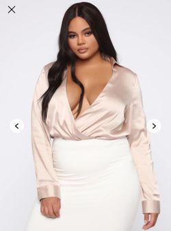 Deep Cut Champagne Bodysuit - SZ 2X