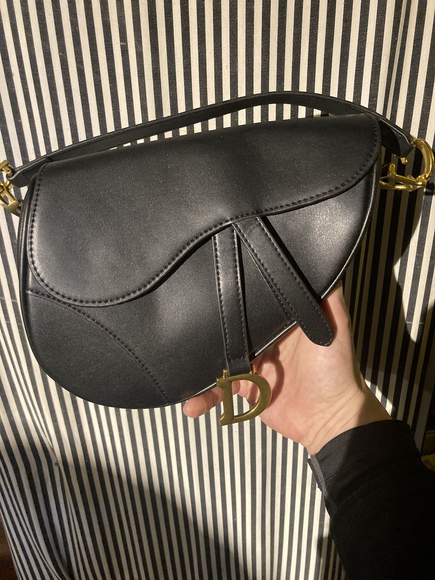 Christian Dior - Grained Calfskin Saddle Bag - Black