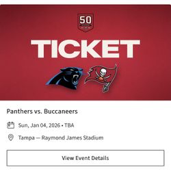 (2) Carolina Panthers vs Tampa Bay Buccaneers 3rd Row!