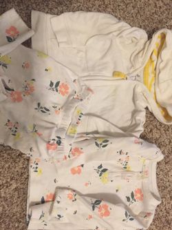 Baby girl clothes 3M floral outfit & zip up sweater